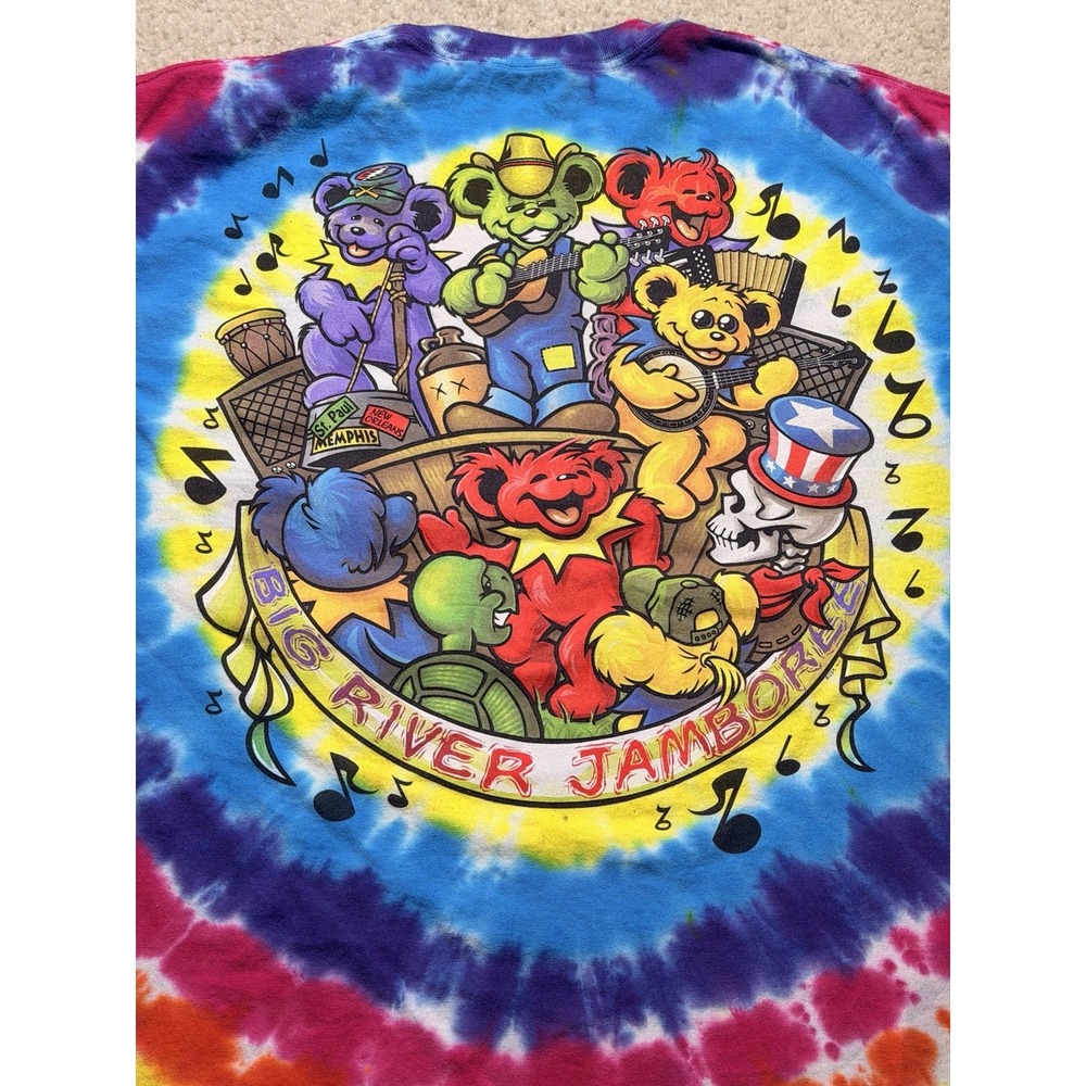 Grateful Dead Big River Jamboree Liquid Blue Tie Dye T Shirt XL Bears GDP - Picture 8 of 8